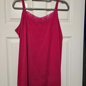 Catherines Suprema Pink Lace Trim Camisole 0X